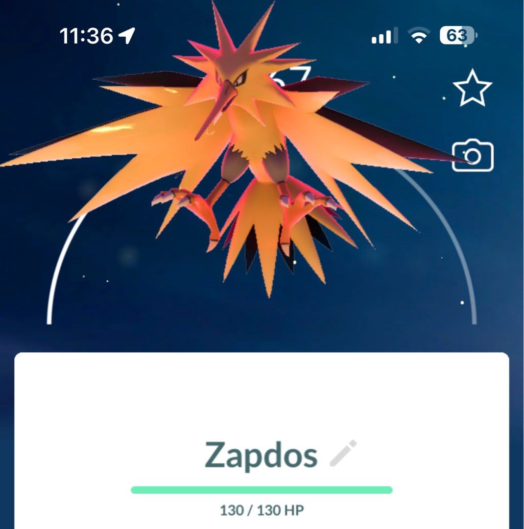 Dynamax Zapdos Pokemon Go (Category: In-Game Products) located in Pasig City. Submitted by poke_minascc (Listing ID 1350516599, Image 1). Description: Open for Registered and Unregistered Trades Stardust cost: 20k stardust - Registered 1Million stardust - Unregistered 80k stardust - Unregistered 30 day trade Pm for more info!.
