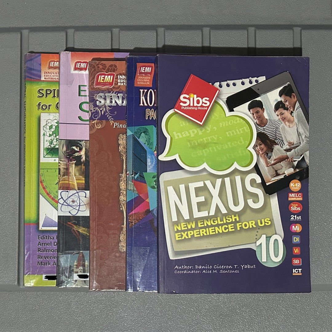 G10 JHS BOOKS (Category: Textbooks) located in Manila. Submitted by ravenrz (Listing ID 1350484538, Image 1). Description: lfb/wts, selling my used G10 books! ❗️All Negotiable Spiral Mathematics for Growth Mindset 10 (2019) - ₱200 Experiencing Science 10: An Activity-based workest (2019) - ₱350 Sinag ng Wikang Filipino 10 (2019) - ₱350 Kontemporaryong Isyu: Pag-unawa at Pagpapahalaga (2016) - ₱250 New English Experience for Us (NEXUS) 10 (2022) -