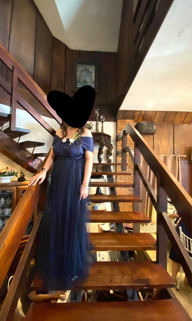 Infinity gown with Tulle (Navy Blue) (Category: Evening dresses & gowns) located in Quezon City. Submitted by secondglanceph (Listing ID 1350441961, Image 2). Description: Used only once Freesize upto XL With tulle I have 2pcs nito if you need Brooch not included .