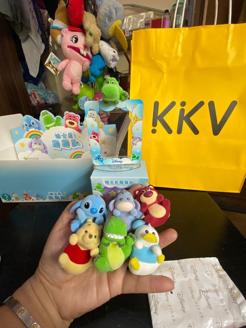 KKV Disney Blind Box Mystery Box (Category: Designer & Blind Box Toys) located in Mandaluyong City. Submitted by sharalynn (Listing ID 1350508577, Image 1). Description: All box still sealed so you can unbox it on your own even if you already know what’s inside Every box has a Disney frame Available characters Eeyore Rex Lotso (Secret) Stitch Pooh Donald Duck .