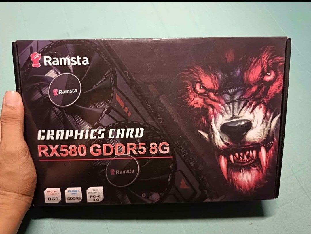 RAMSTA RX 580 (Category: Computer Parts) located in Marikina City. Submitted by aitaaaag (Listing ID 1350538920, Image 2). Description: Selling RAMSTA RX 580 8GB 256BIT GOOD FOR GAMING Negotiable pa Pm lang May Warranty pa RFS: Compatibility issues/looking for cheaper options.