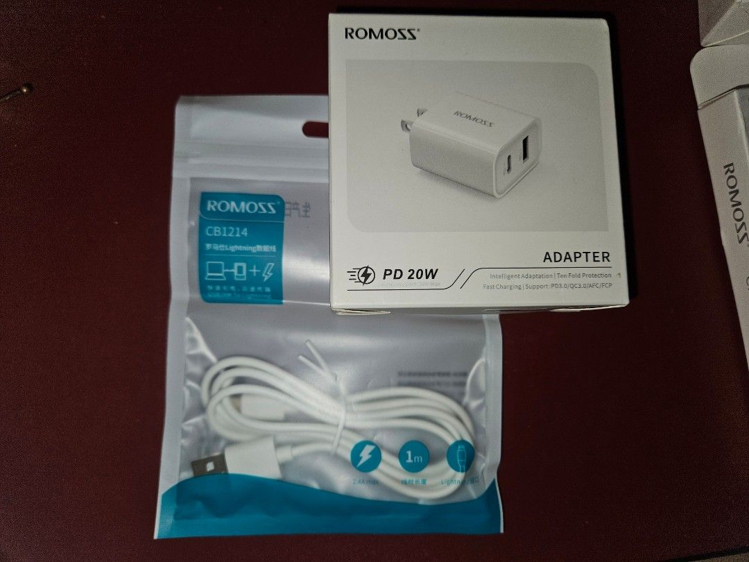Romoss AC20RD Dual USB 20 Watts Quick Charge 3.0 Type-C/USB Adapter (Cord Bundle Available) (Category: Chargers & Cables) located in Dasmarinas. Submitted by morningdivabeam (Listing ID 1350529695, Image 3). Description: Brand New, authentic and unopened. From official online store. can be bundled with lightning and usb-c cable - adapter only: 200.00 - adapter + cable (lightning or usb-c): 250.00 - cable bundle: 150.00 / 80.00 each - take all: 30