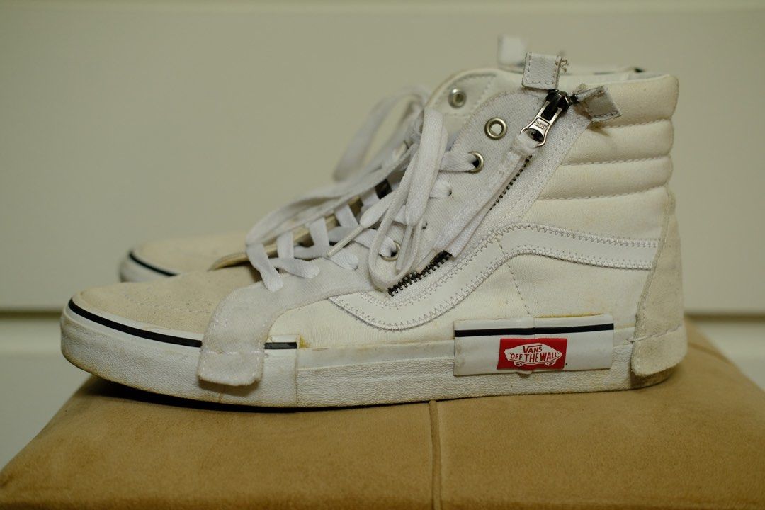Vans Sk8 Hi Reissue Cut and Paste White (Category: Sneakers) located in Binan City. Submitted by mukiso_ph (Listing ID 1350392319, Image 3). Description: Vans Sk8 Hi Reissue Cut and Paste White Size 9 Mens US Complete with og box Used twice Condition: 9/10 just needs cleaning Meet up: Solenad Mall Nuvali, Vista Mall Sta.Rosa or QC Welcome Rotonda (by appointment) Lalamove pick up location: South Forbes Silang Cavite.