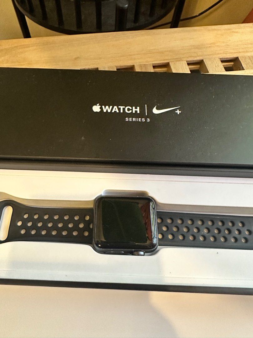 Apple watch (authentic) (Category: Luxury Watches) located in Binan City. Submitted by jobot02 (Listing ID 1345330806, Image 1). Description: Apple watch Nike+ Series 3 38mm Good working condition Free additional watch bracelets Signs of use.