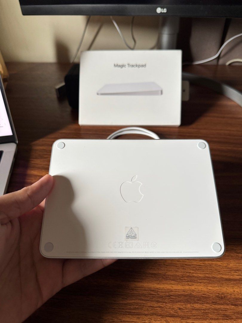 Apple White Magic Trackpad (Category: Mouse & Mousepads) located in Manila. Submitted by patrickneil09 (Listing ID 1345323830, Image 2). Description: - Apple White Magic Trackpad - no issues; bought from SHP Apple Official Store - RFS: decluttering - product details: https://powermaccenter.com/products/magic-trackpad?srsltid=AfmBOoqI3WobaaxkbbWqGSu_wX8R2jQma3uN_mMaJDCZUOrG5M-kQLhk.