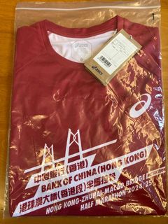 ASICS 港珠澳 半馬2025 跑衫 男 大碼 Run Tee64183401214851110