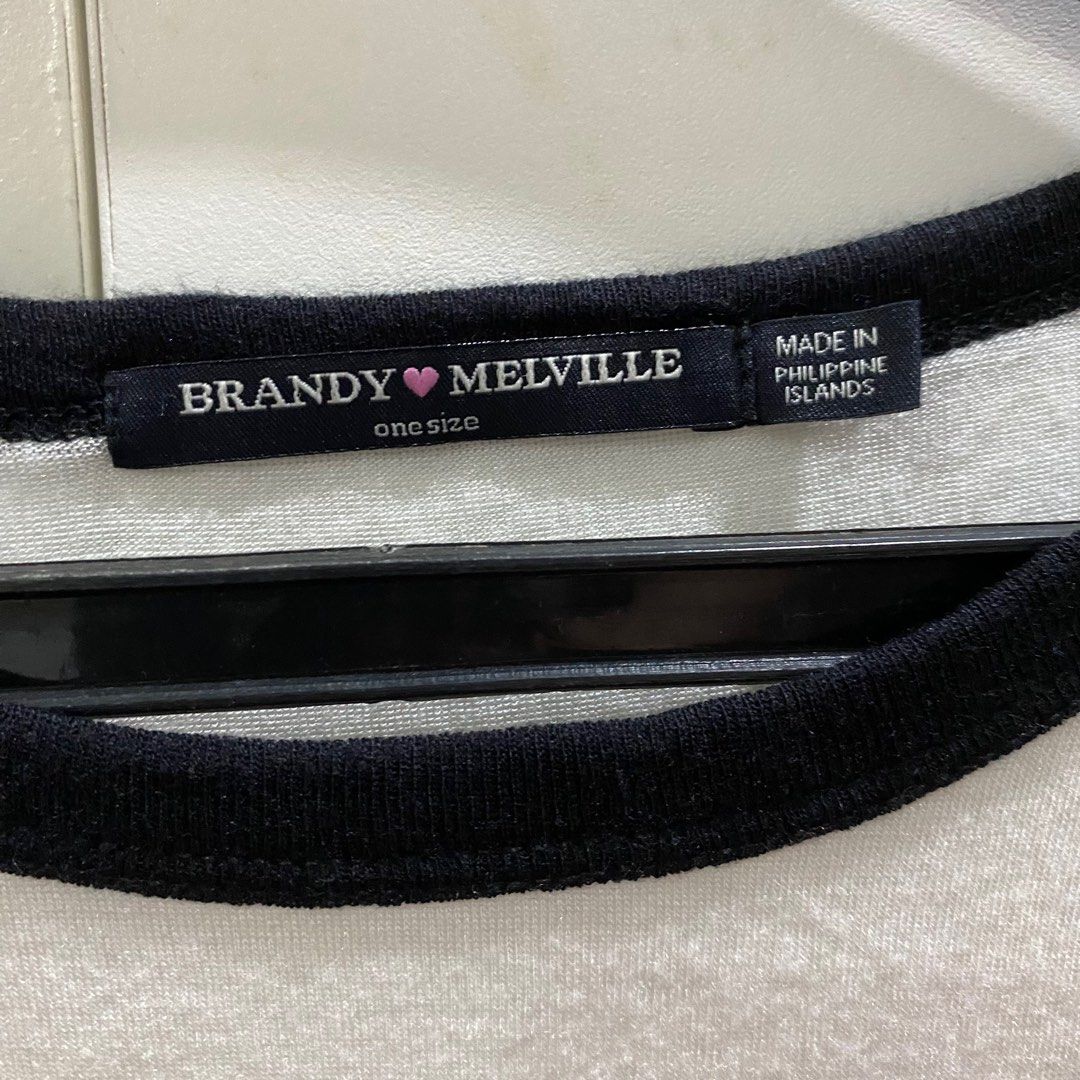 Brandy Melville White & Black Ringer Tee (Category: Shirts) located in Antipolo. Submitted by de.klutter (Listing ID 1345407776, Image 2). Description: Brandy Melville White & Black Ringer Tee CONDITION: Pre-loved, made of thin but very airy & comfortable fabric RFS: Decluttering PM for additional pics/info.