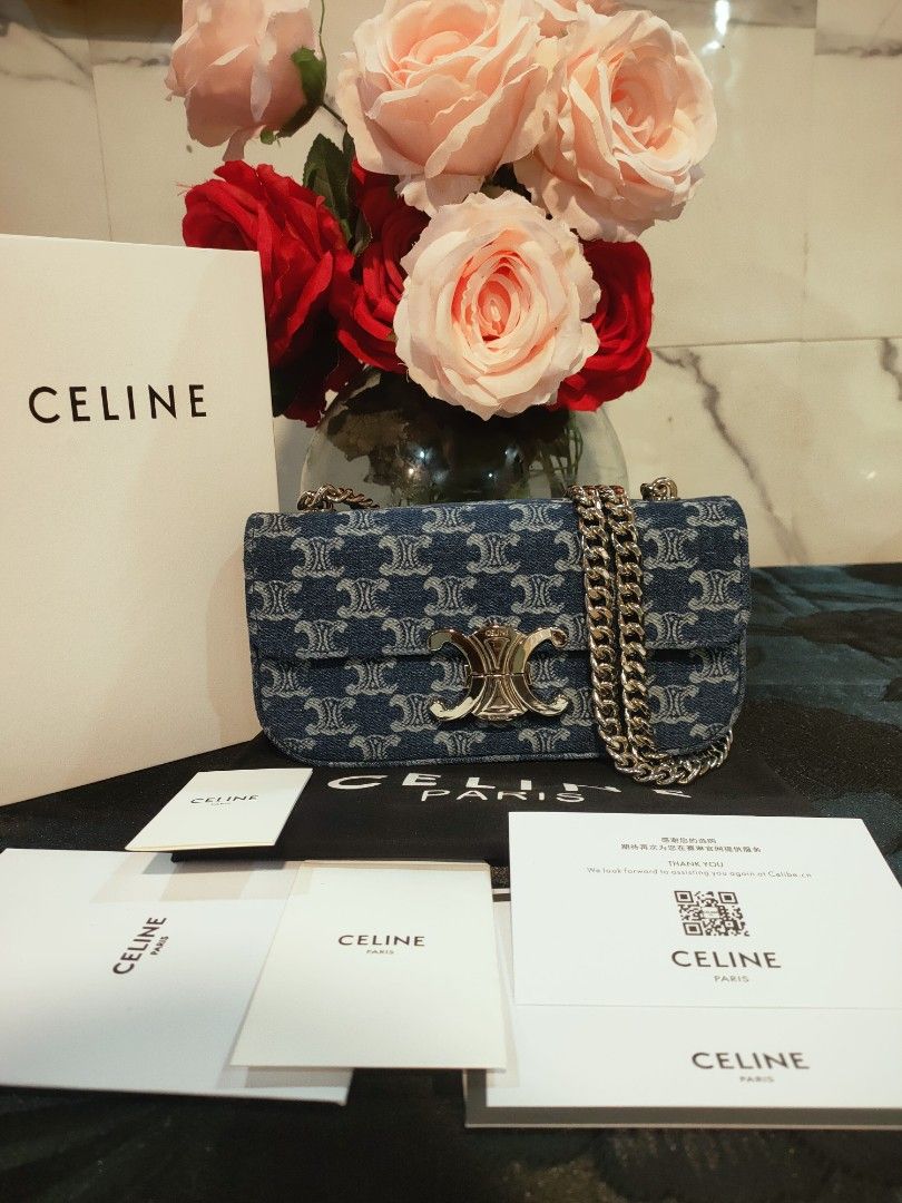 Chain Sling Cel (Category: Luxury Bags & Wallets) located in Cebu City. Submitted by esrpreloved (Listing ID 1345492419, Image 1). Description: Genuine Specs denim.