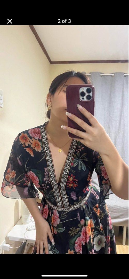 Floral Black Dress (Category: Dresses) located in Cebu City. Submitted by maria.makiling (Listing ID 1345350439, Image 3). Description: Preloved used only once in an event Im medium build Height: 5 ft Location: Cebu city ramos.