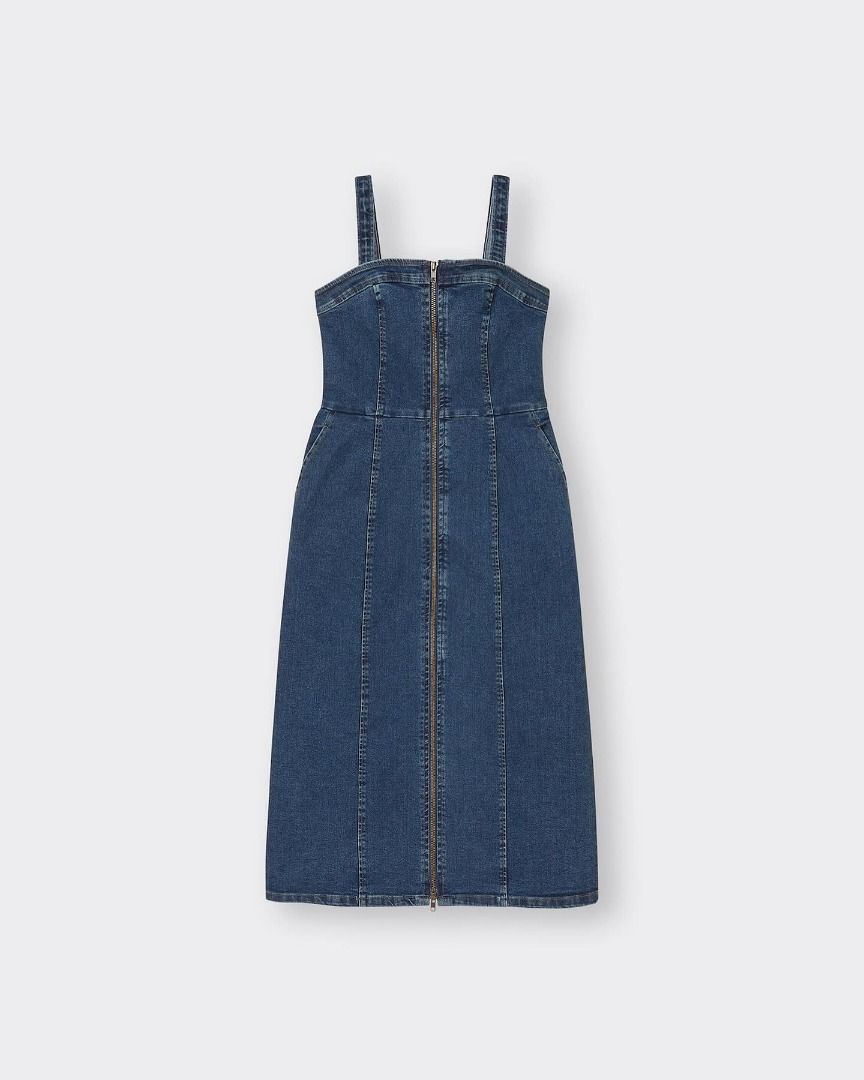 GU - Denim Front Zip Dress (Category: Dresses) located in Pasig City. Submitted by nix_21 (Listing ID 1345427130, Image 3). Description: 💡 Details: 🔸 Colors: Blue & Dark Brown 🔸 Size: Women L, XL, & XXL 🔸 Price: ₱1,000 each (on-hand, PH) 📏 Measurements: L: Height: 46" Chest Width: 16 1/2" Waist: 29" XL: Height: 47" Chest Width: 17 1/2" Waist: 31 1/2" XXL: Height: 47" Chest Width: 19" Waist: 34".