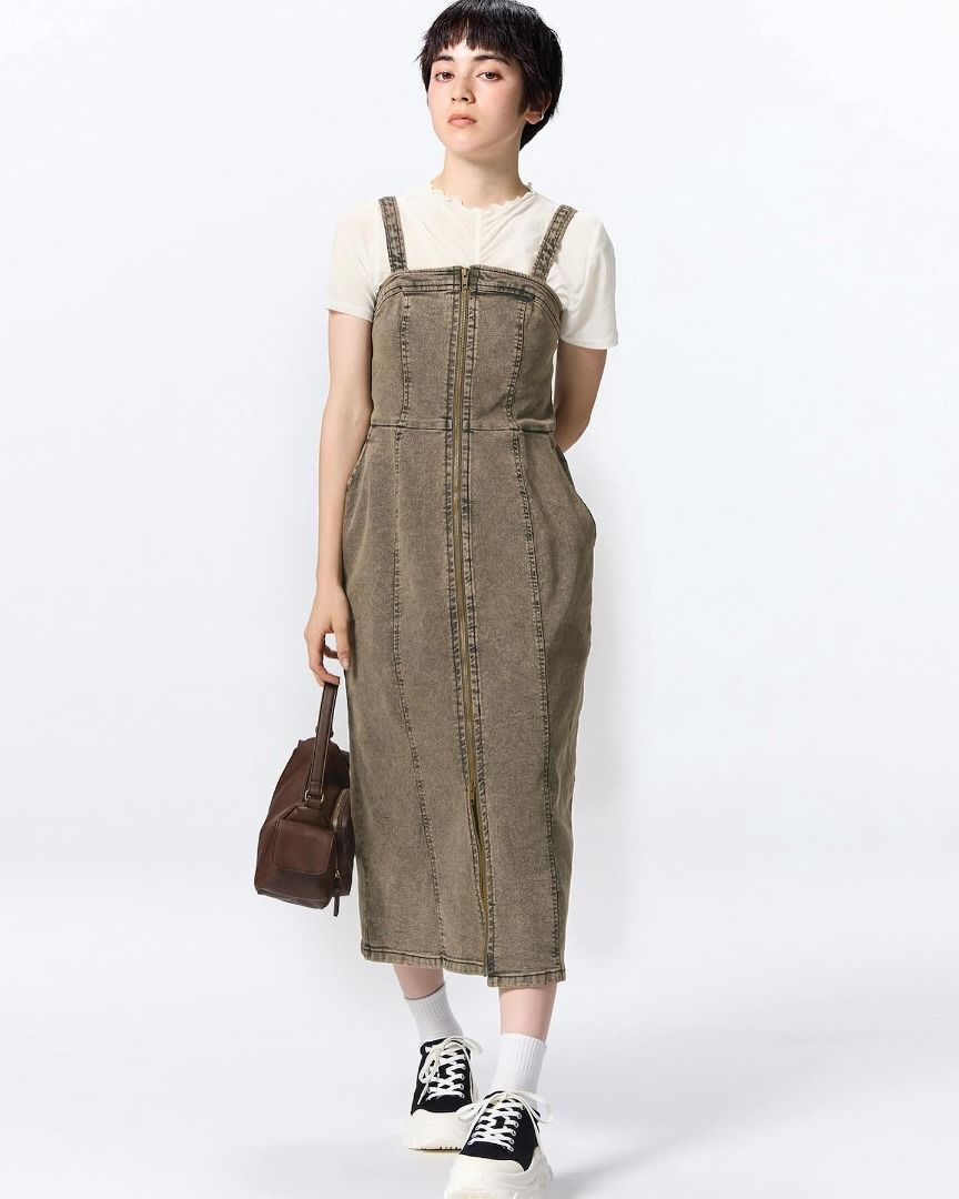 GU - Denim Front Zip Dress (Category: Dresses) located in Pasig City. Submitted by nix_21 (Listing ID 1345427130, Image 1). Description: 💡 Details: 🔸 Colors: Blue & Dark Brown 🔸 Size: Women L, XL, & XXL 🔸 Price: ₱1,000 each (on-hand, PH) 📏 Measurements: L: Height: 46" Chest Width: 16 1/2" Waist: 29" XL: Height: 47" Chest Width: 17 1/2" Waist: 31 1/2" XXL: Height: 47" Chest Width: 19" Waist: 34".