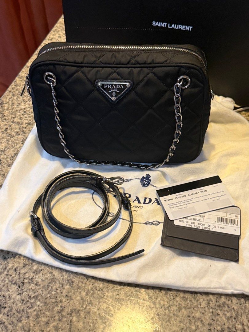 Guaranteed authentic Prada Tessuto impuntu crossbody bag (Category: Luxury Bags & Wallets) located in Naga. Submitted by akimadison.ph (Listing ID 1345495837, Image 1). Description: Guaranteed authentic prada sling/crossbody bag .