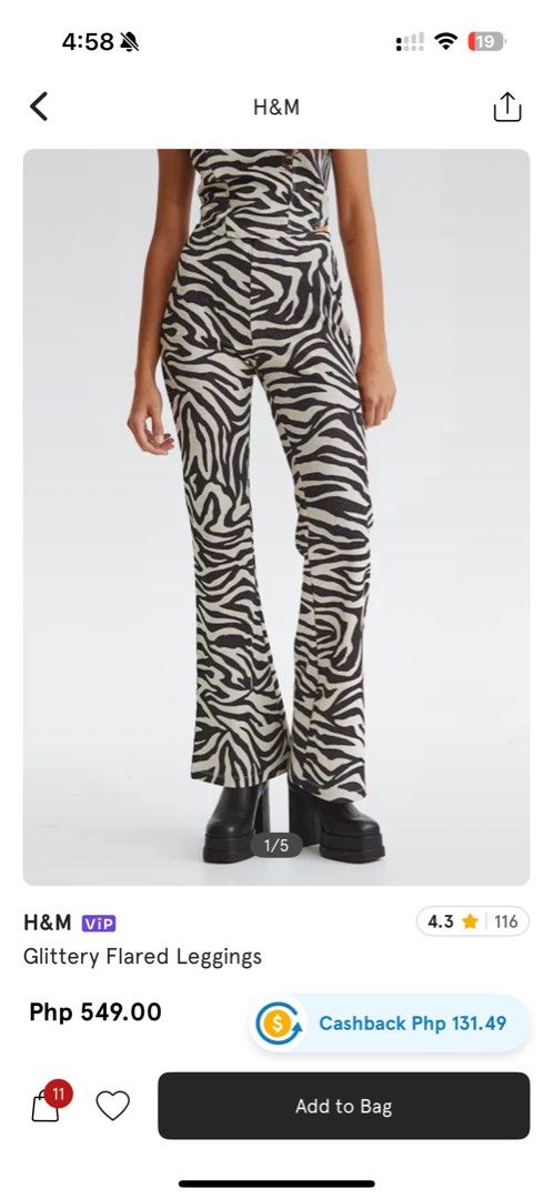 H&M Flared Leggings (Category: Other Bottoms) located in Mandaluyong City. Submitted by declutcore (Listing ID 1345397901, Image 3). Description: Selling cause wrong size.