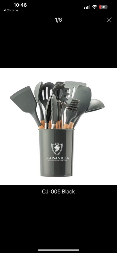 KAISA VILLA 12pcs KITCHEN UTENSIL SET (black) (Category: Other Kitchenware & Tableware) located in Subic. Submitted by lorenzo100488 (Listing ID 1345469353, Image 2). Description: .