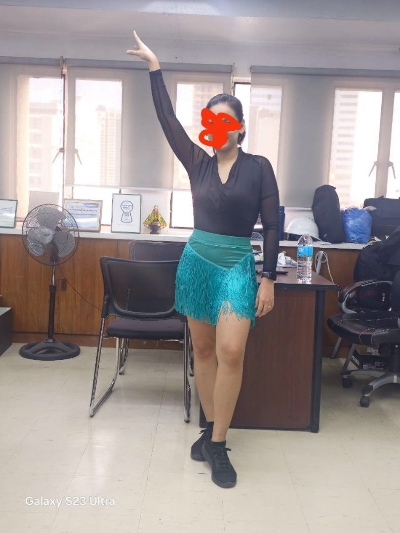 Latin Dress Set/ ballroom (Category: Dresses) located in Taguig. Submitted by keng28 (Listing ID 1345362401, Image 2). Description: NASA photos Po lahat Ng original prices BLACK TOPS- SMALL stretchy sya SKIRT- MEDIUM DANCE SHOES- SIZE 39.