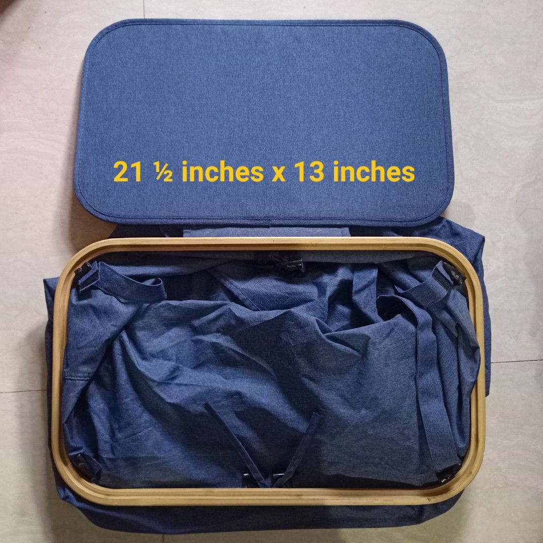 Laundry Bag from UK A350 (Category: Laundry Baskets) located in Calamba. Submitted by chebvintagedepot (Listing ID 1345369761, Image 2). Description: A350 Laundry Bag from UK A350 for 480 With wood frame Navy blue color With stopper Item is in Good condition.