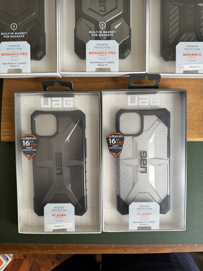 Original UAG Case for iPhone 13 / 14 [Monarch Pro, Plasma] (Category: Cases & Sleeves) located in Manila. Submitted by razelysonn (Listing ID 1345349290, Image 2). Description: PLASMA - 1,250 MONARCH PRO - 2,000 CARBON - SOLD FIXED PRICE, all original .