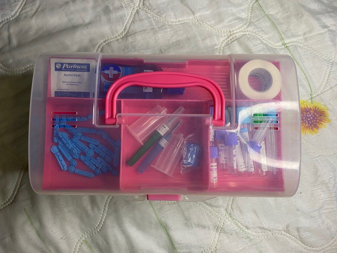 Phlebotomy Kit Complete Set (MedTech/Medical Technology) (Category: Medical Supplies & Tools) located in Calapan. Submitted by patrickrodegerio (Listing ID 1345435648, Image 1). Description: BRAND NEW phlebotomy supplies and like new phleb kit. Available on 2 Sets: Phleb Kit SET 1 TUBES 10x - EDTA Tubes 10x - Gold Top with Gel Separator 6x - Blue Top (Sodium Citrate) 3x - Black Top (ESR) 5x - Microtainer SYRINGES 4x - 10cc 5x - 5cc 4x - 3cc 5x - 