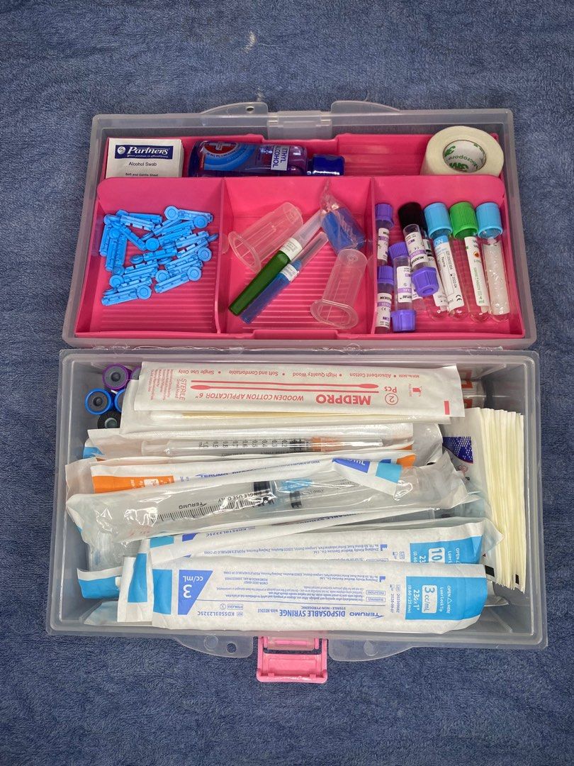 Phlebotomy Kit Complete Set (MedTech/Medical Technology) (Category: Medical Supplies & Tools) located in Calapan. Submitted by patrickrodegerio (Listing ID 1345435648, Image 2). Description: BRAND NEW phlebotomy supplies and like new phleb kit. Available on 2 Sets: Phleb Kit SET 1 TUBES 10x - EDTA Tubes 10x - Gold Top with Gel Separator 6x - Blue Top (Sodium Citrate) 3x - Black Top (ESR) 5x - Microtainer SYRINGES 4x - 10cc 5x - 5cc 4x - 3cc 5x - 