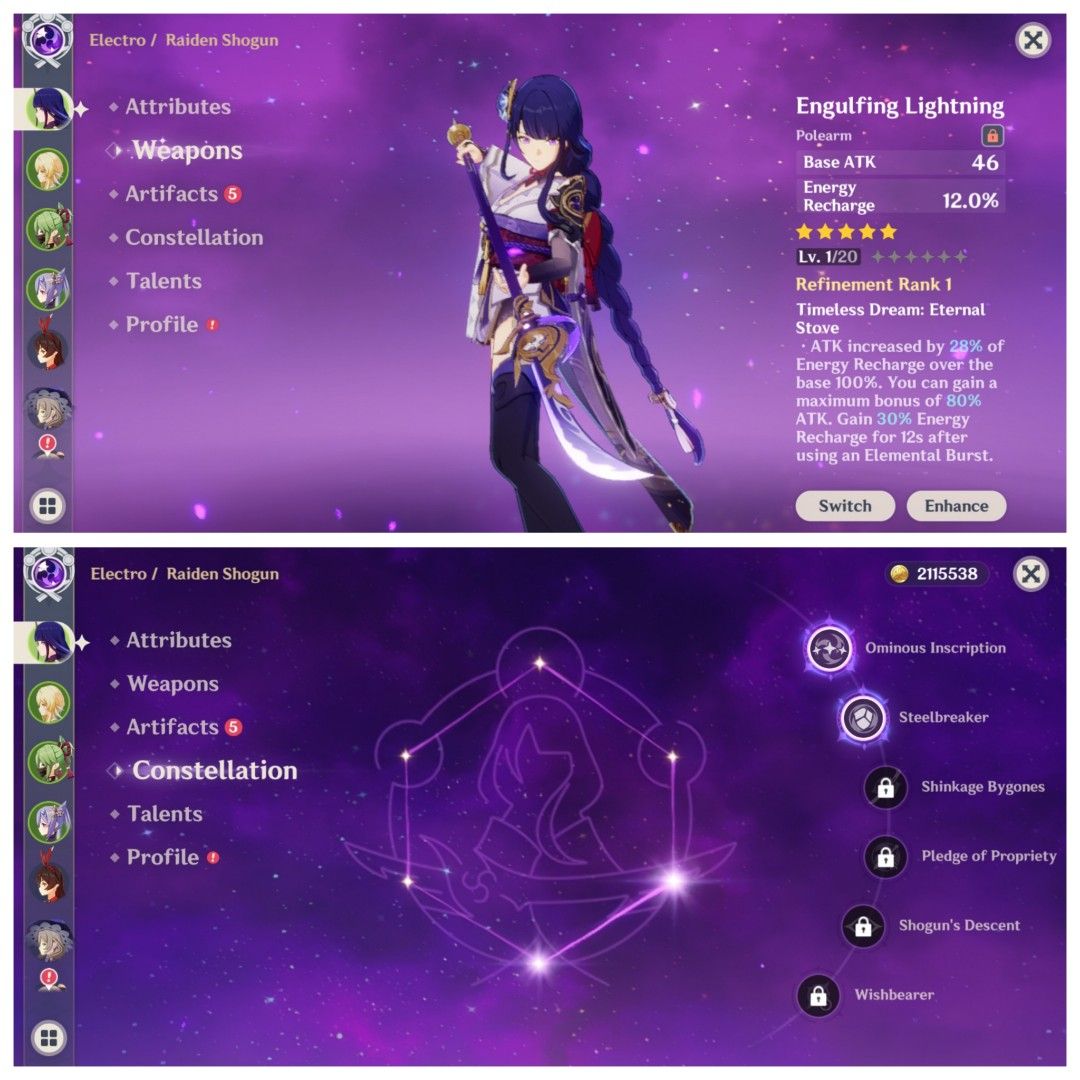 Raiden-C2 Sig Starter Genshin Impact (Category: Others) located in Caloocan City. Submitted by rurugenshin (Listing ID 1345490520, Image 1). Description: Check my profile for more accounts! *Raiden-C2 And Signature Weapon - Engulfing Lightning AR7 Unset Email - Unset Birthday Asia Server SAFE: First Owner - Manually Rolled Account Not Abyss Hacked 2500 php Payment using gcash. Review after transaction..