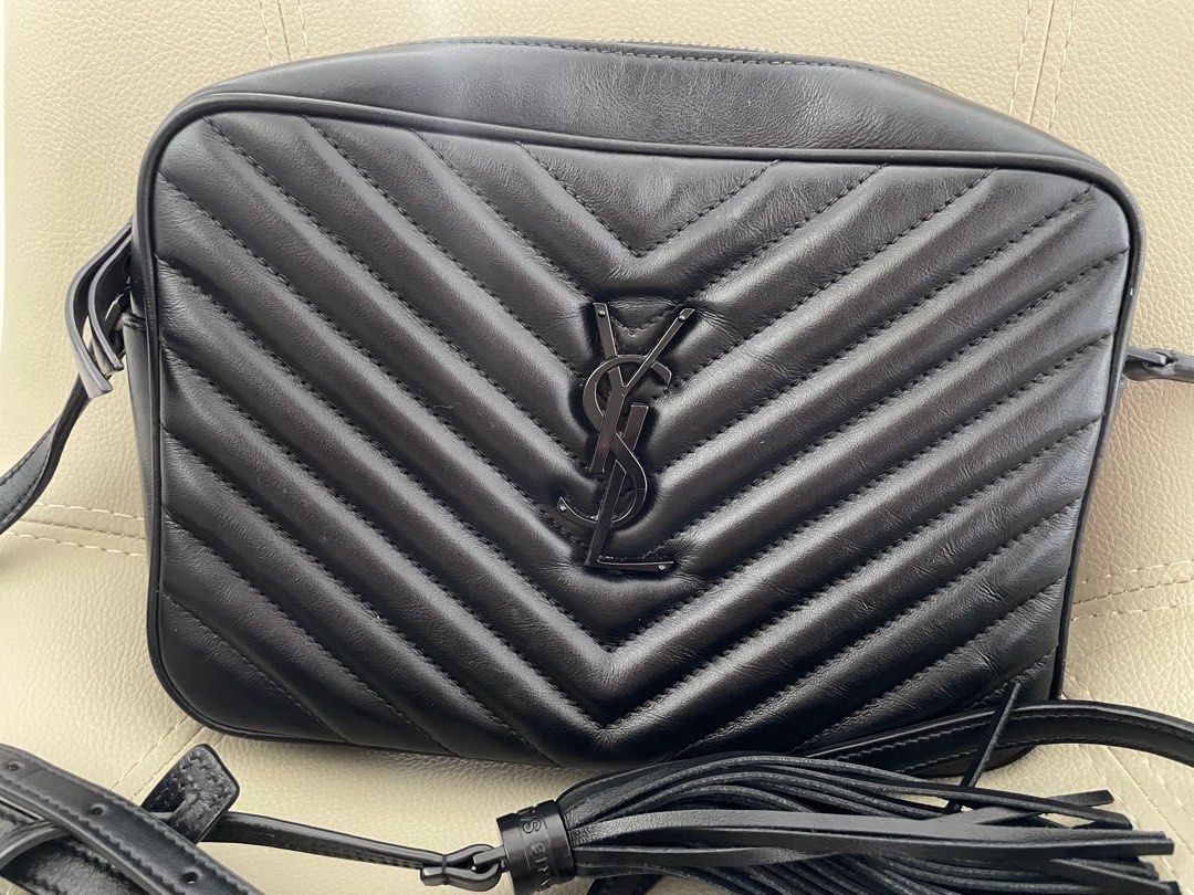 Saint Laurent (YSL) Lou Tassels (Category: Luxury Bags & Wallets) located in Manila. Submitted by fashieclothing (Listing ID 1345453728, Image 2). Description: 💯 Authentic Inclusions: dustbag, cards Condition: 9/10 With minor lipstick smudge inside (last photo for reference).