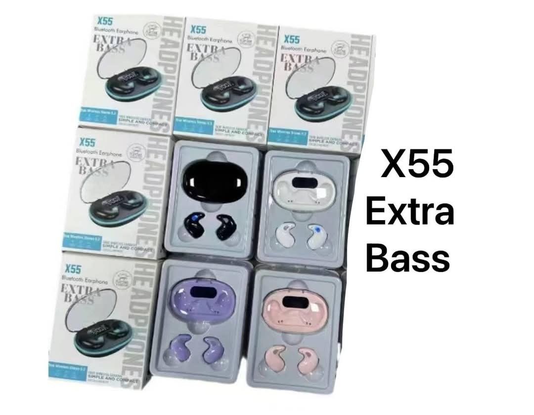 Universal X55 earpods (Category: Earphones) located in Mandaluyong City. Submitted by shopmla (Listing ID 1345384329, Image 2). Description: Universal X55 @299. Wireless Sleeping Earbuds with HiFi Stereo Sound 4colors SF applies Gcash BPI family.