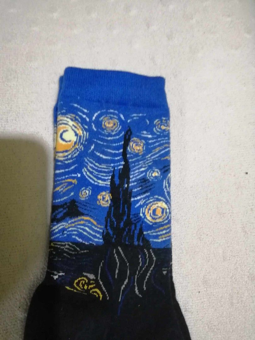 Vincent van Gogh starry night socks (Category: Socks) located in Las Pinas. Submitted by johnnnnnnnnnnnnnn (Listing ID 1345457302, Image 2). Description: original. bought it at new York museum.