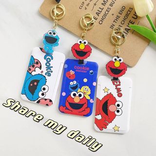 Sesame Street card holder, card case, pass holder set, Sesame Street Elmo Cookie Monster staff ID student ID Octopus card holder gift doll birthday gift practical daily necessities card holder gift Christmas gift New Year gift Valentine's Day62967373869314118