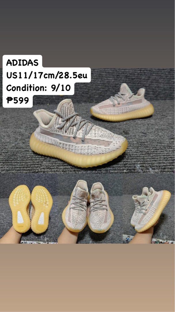 Adidas Yeezy Boost Kids (Category: Babies & Kids Fashion) located in Malaybalay. Submitted by charmcee (Listing ID 1345665077, Image 1). Description: ADIDAS Yeezy Boost US11/17cm/28.5eu Condition: 9/10 P599 plus SF.