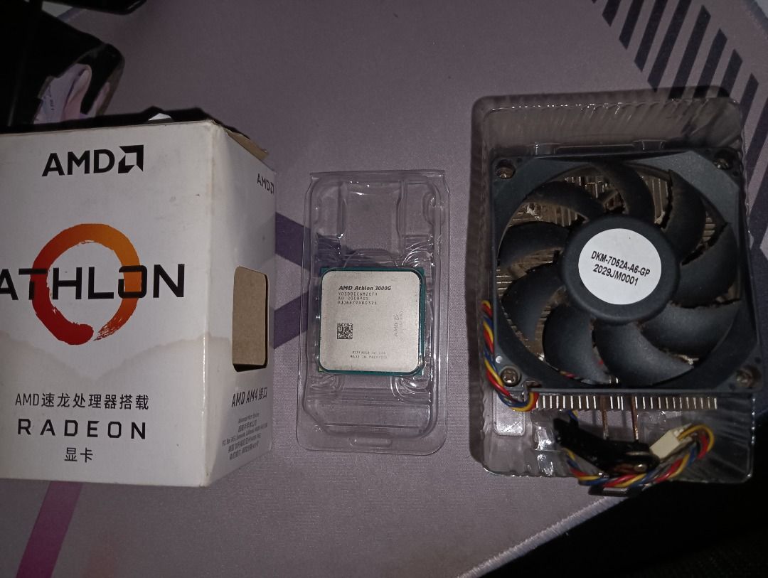 Athlon 3000g w/ radeon vega graphics 3 (Category: Desktops) located in Las Pinas. Submitted by mikko.gomez (Listing ID 1345562132, Image 1). Description: For sale athlon 3000g processor good condition Socket AM4 100% working & tested RFS: upgraded Inclusion: processor + fan Loc: Las Piñas area meetup .