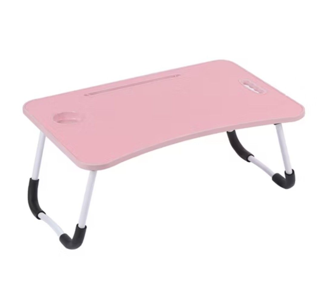 Foldable Table (Category: Tables & Sets) located in Kuala Lumpur. Submitted by iqwihs (Listing ID 1345632822, Image 2). Description: Foldable Study Table ( 60cm × 40cm ) ✏️ Portable, can be placed anywhere even in bed ( saves space ) ✏️ Comes with a cup holder, and an area for devices ✏️ Anti-slip table *Feel free to chat for more information 💬 > Pink color only, 2 stock available > Like brand new but got stickers on it - removable (⁠◠⁠‿⁠・⁠)⁠—⁠☆