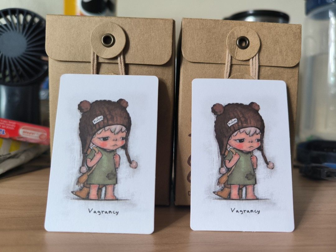 Hirono vagrancy sealed foil bottom opened (Category: Designer & Blind Box Toys) located in Caloocan City. Submitted by liyonardo (Listing ID 1345682627, Image 1). Description: wtt/WTS if for sale 900 each no ratio If trade prios are devilry/destroy/rose/little prince/manacle or drop offers south Caloocan loc but can ship.