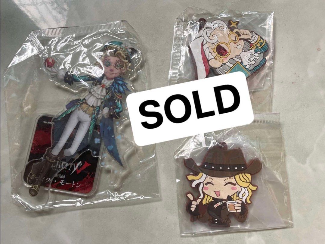 Identity V merch (Category: Character Goods) located in Bacoor. Submitted by etcee.ph (Listing ID 1311549038, Image 1). Description: Php 180 each.