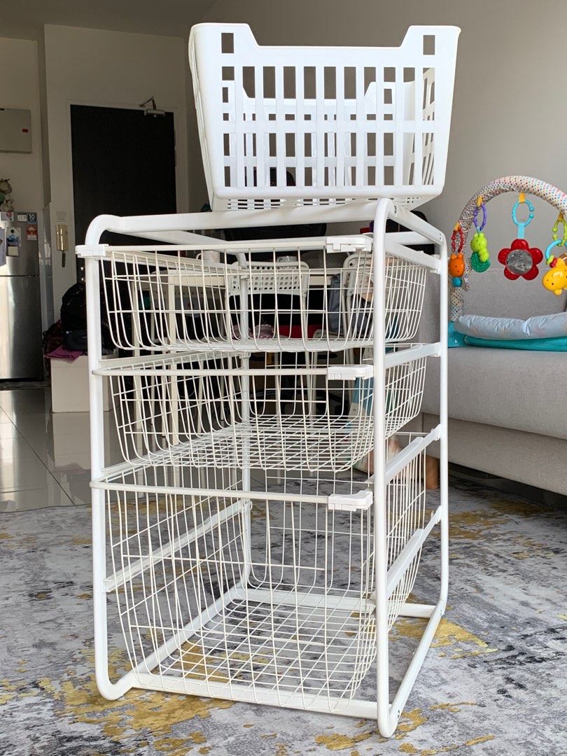 IKEA ALGOT 3 TIER DRAWER FREE BASKET, Furniture & Home Living ...