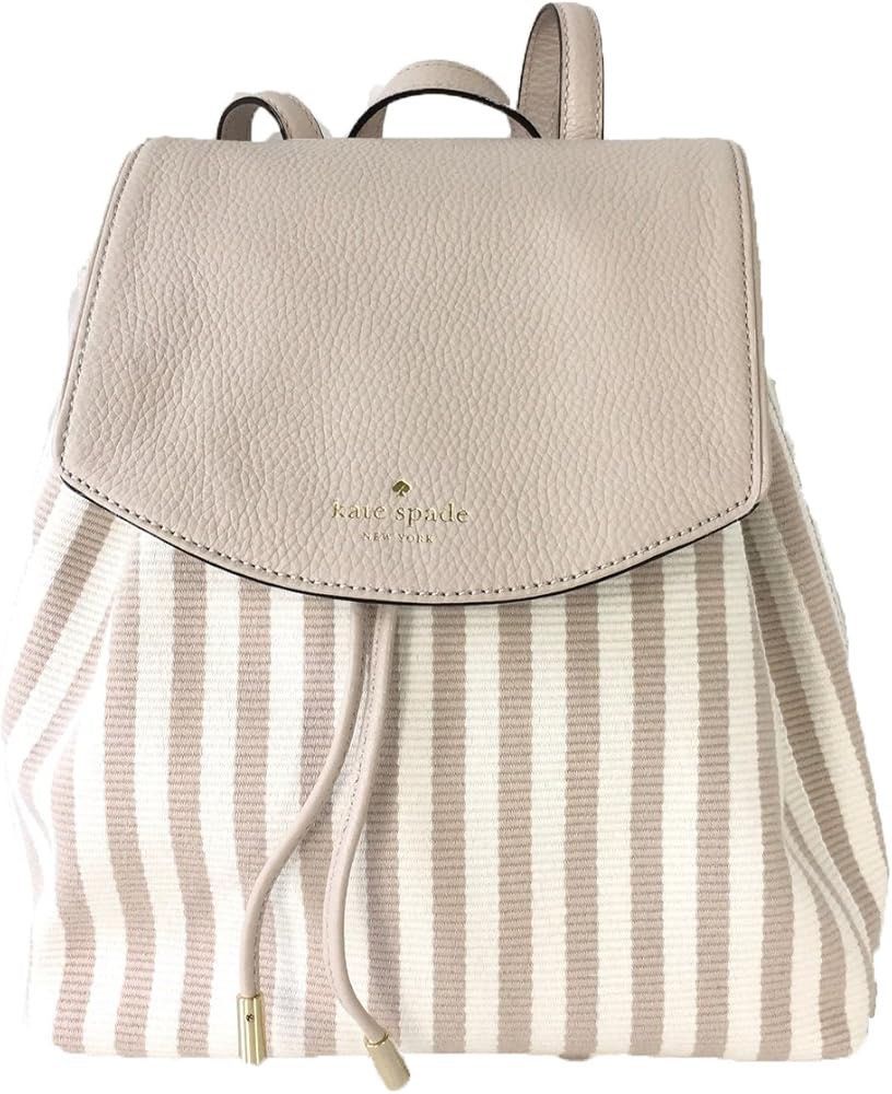 Kate Spade Backpack (Category: Luxury Bags & Wallets) located in Las Pinas. Submitted by eggspresso (Listing ID 1345681929, Image 1). Description: Used 2x then stored Please check photos for some stains/discoloration due to storage 10” W x 9.5” H x 4” D Drawstring closure. Lined. Interior zip pocket. Drawstring closure. Lined. Interior zip pocket. Front gold foil logo. Top loop. Adjustable dual straps to be carried as a backpack.