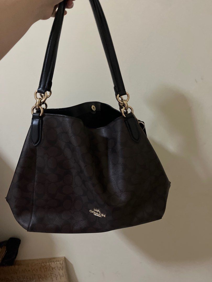 Limited Edition] COACH Bag Edie 28 Signature Brown Shoulder Bag