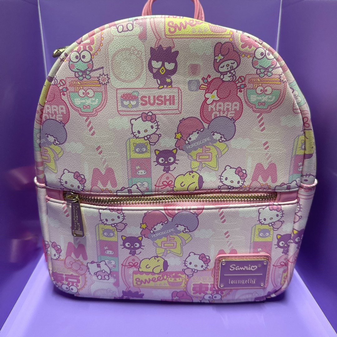 LOUNGEFLY SANRIO DREAM RAINBOW BACKPACK PURPLE PINK HELLO KITTY LITTLE ...