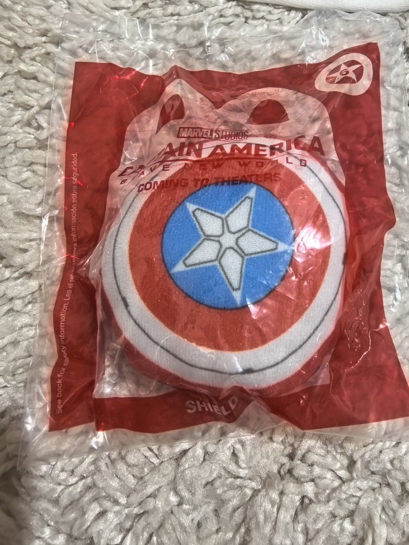 McDo Marvel Captain America: Brave New World Plush Charm (Category: Character Goods) located in Imus. Submitted by veganistic (Listing ID 1345523057, Image 3). Description: 100% US Merchandise 3 sealed and one opened 250 each.