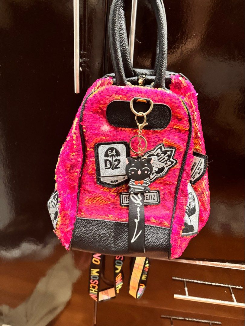 Moschino Sequins three way Bag (Category: Backpacks) located in Manila. Submitted by beadeclutter (Listing ID 1345661155, Image 1). Description: Used once only Perfect for kikay outfits Pwede pang gift .