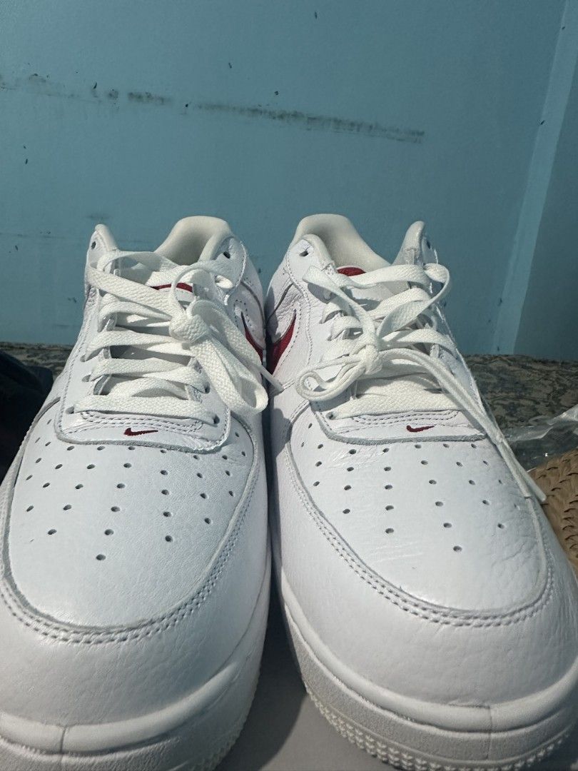 NIKE AIR FORCE ONE LOW EVO (Category: Sneakers) located in Makati City. Submitted by junaree (Listing ID 1345605380, Image 2). Description: BRAND NEW AF1 LOW EVO RED Repriced Repriced Size: 12.5 Originally bought for Php 5,995.00 in Nike App last November 2024 Comes with the original box Used once for fitting RFS: Decluttering.