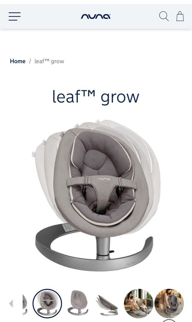 NUNA Leaf rocker / side swing (Category: Other Kids Furniture) located in Mandaluyong City. Submitted by reamc8 (Listing ID 1345541665, Image 1). Description: Bought original price 21,000 Like New, Perfect for 3 months old and above.