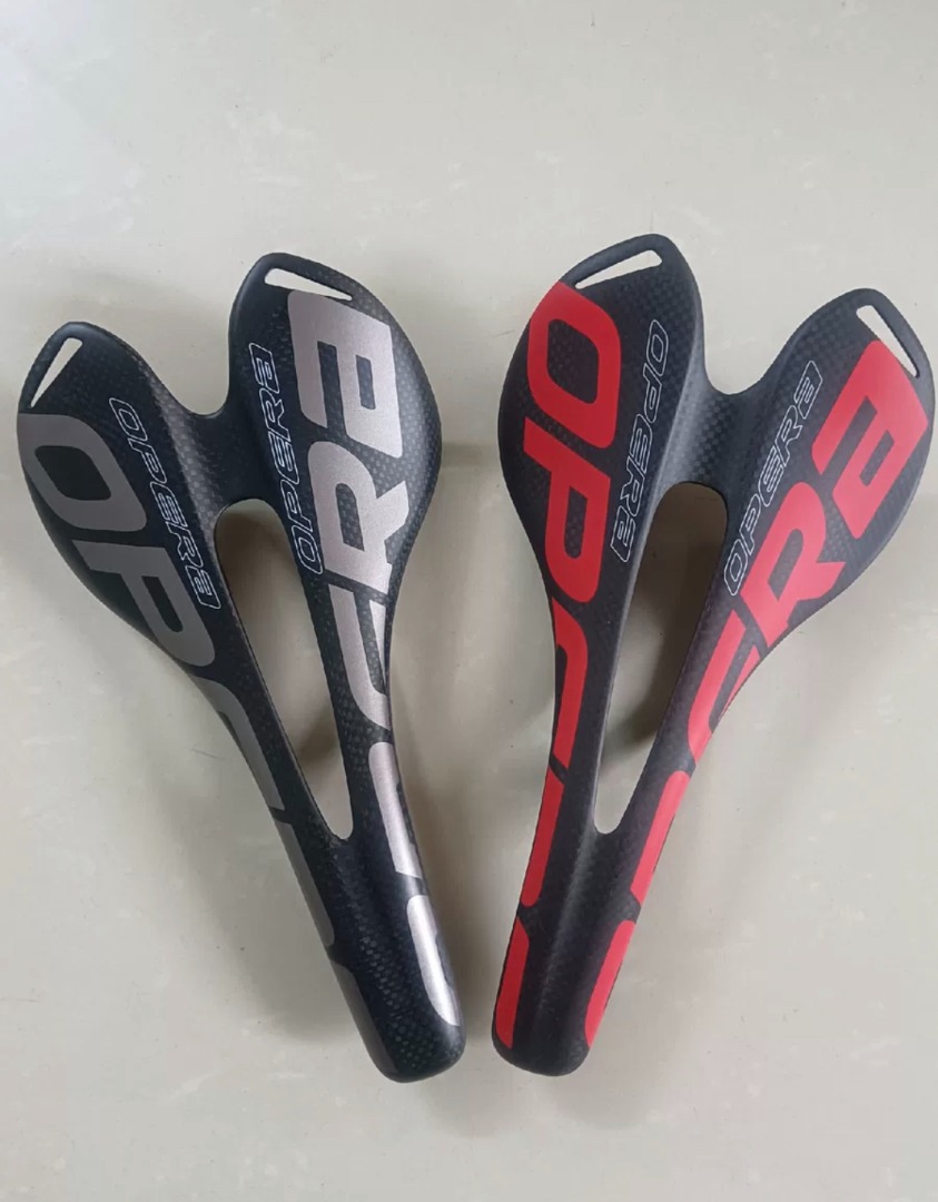 Opera Full Carbon Fiber Bike Seat Cushion Ultra Light Red Gray, Sports ...
