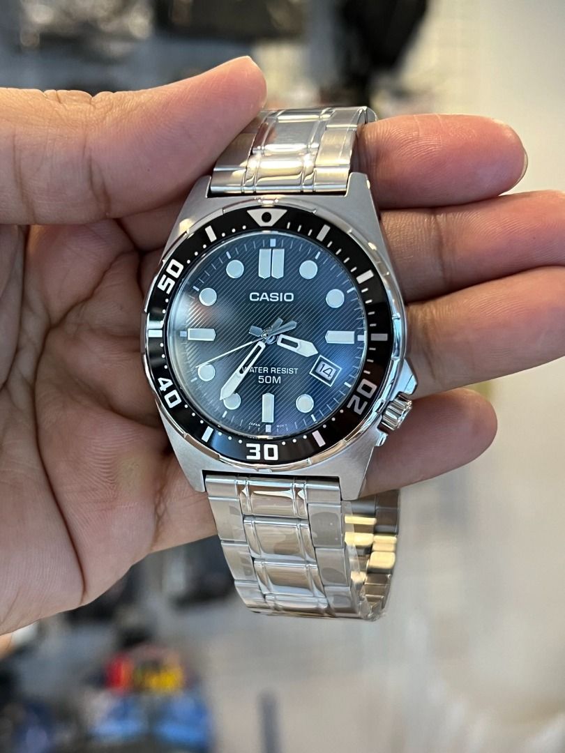 ORIGINAL CASIO Analog Black Dial Stainless Steel Men's Watch MTD-135D ...