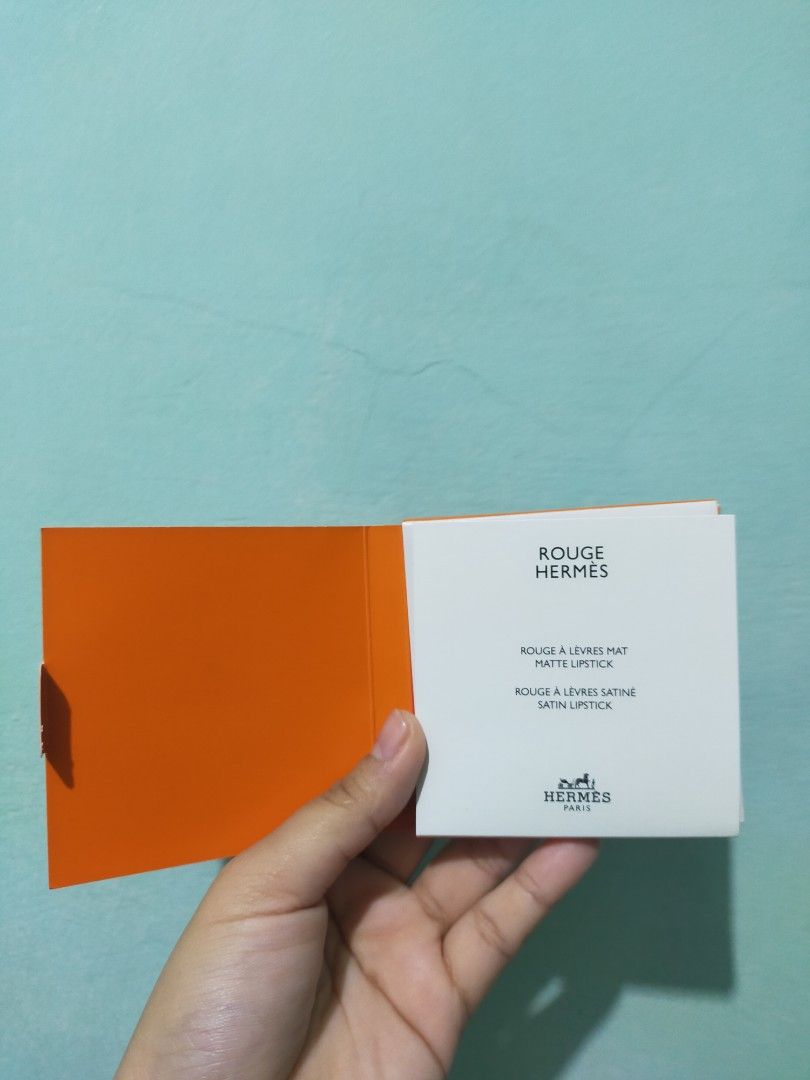 Rouge Hermès Sampler (Category: Makeup) located in Binan City. Submitted by kugouza (Listing ID 1345549240, Image 3). Description: New Hermes lipstick Sampler with brush Shades: 85 Rouge H (matte) 33 Orange Bôite (satin) 64 Rouge Casaque (matte) 21 Rose Épicé (satin).