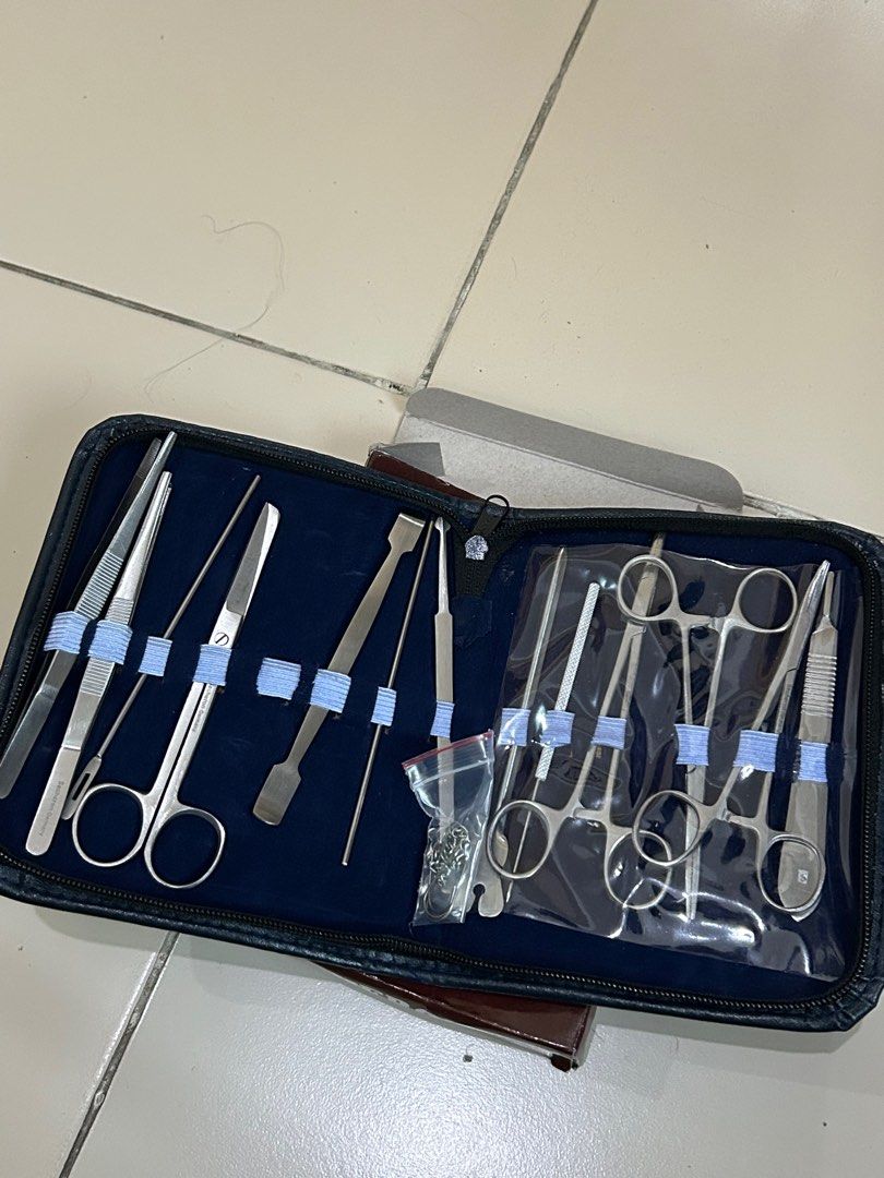 secheron dissecting set 14 pieces 13 pieces (Category: Medical Supplies & Tools) located in Calamba. Submitted by krustykren (Listing ID 1345611788, Image 2). Description: ‼️‼️ only has 13 pcs. never used except for the missing piece. — FAQ - JRS Express delivery (from Laguna); GGX and SDD (from MNL) - MOP: BDO, GCash - 3 days max reservation - no rush shipping.