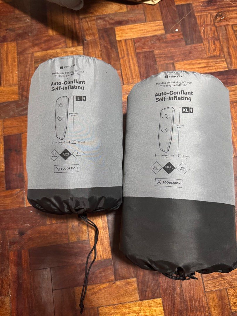 Self inflating camping sleeping mat (Category: Hiking & Camping) located in Muntinlupa City. Submitted by bianx555 (Listing ID 1345547758, Image 1). Description: Available 2 pcs XL- 2k each Original Price: 2500.
