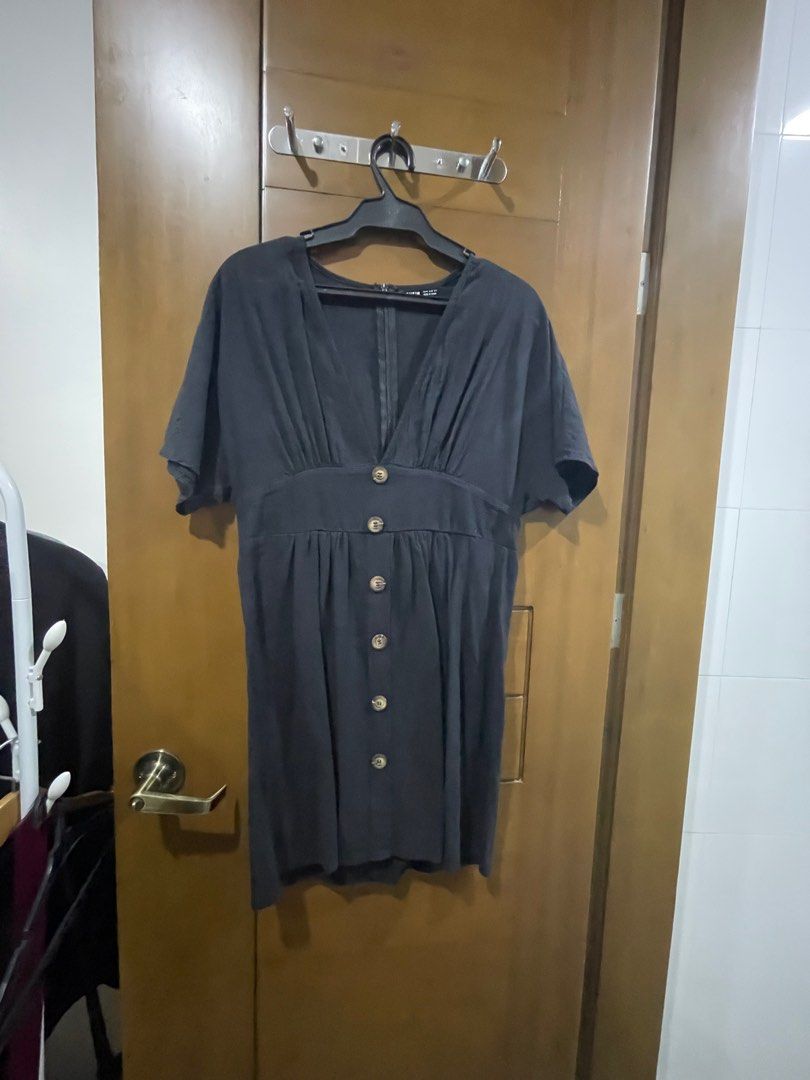 Shein Deep V Mini Dress (Category: Dresses) located in Las Pinas. Submitted by rtg13 (Listing ID 1345717156, Image 1). Description: Low cut mini dress from Shein in Navy Blue Size: Medium RFS: Not my style anymore Shipping fee c/o buyer Same day: Grab or Lalamove Courier: Gogo Express.