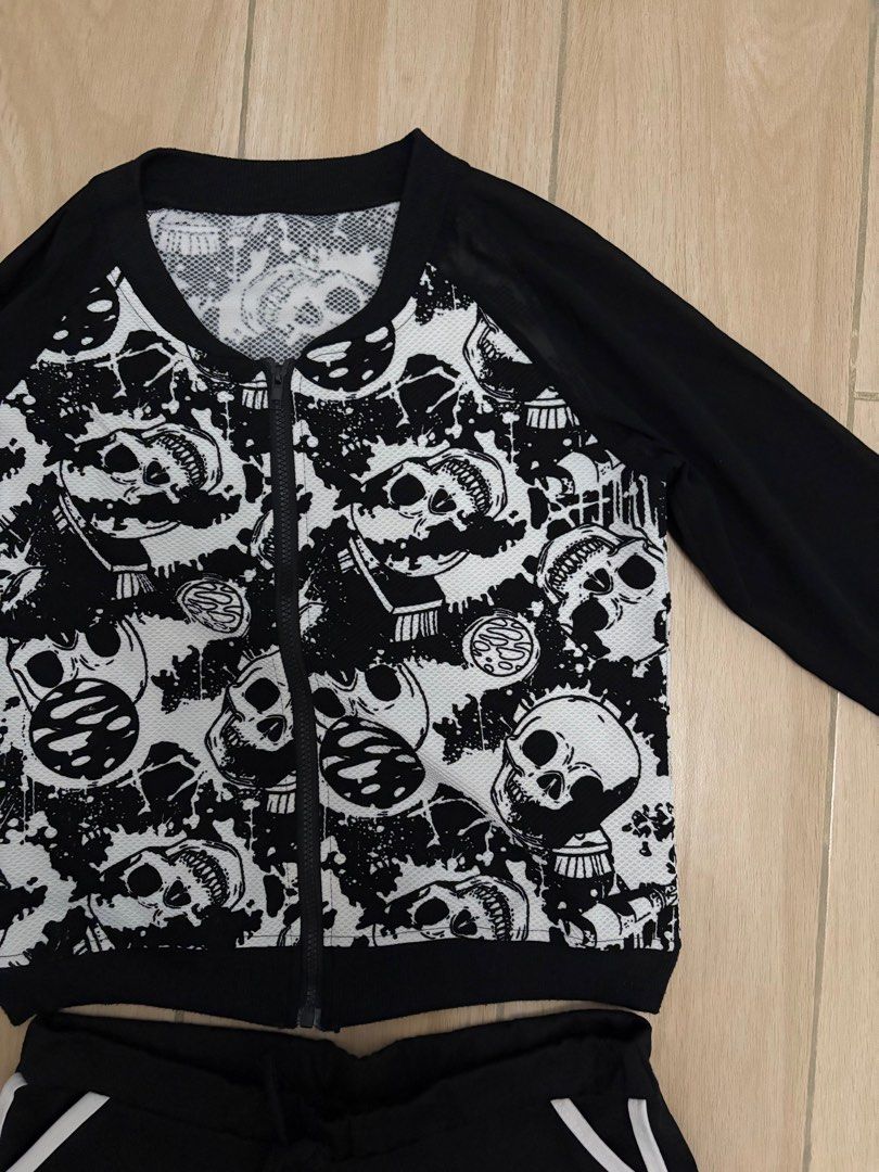 STYLE BUNDLE: Grunge Skull Longsleeve Top with Shorts (Category: Sets or Coordinates) located in Manila. Submitted by stefandraboutique (Listing ID 1345617492, Image 2). Description: used only once! .