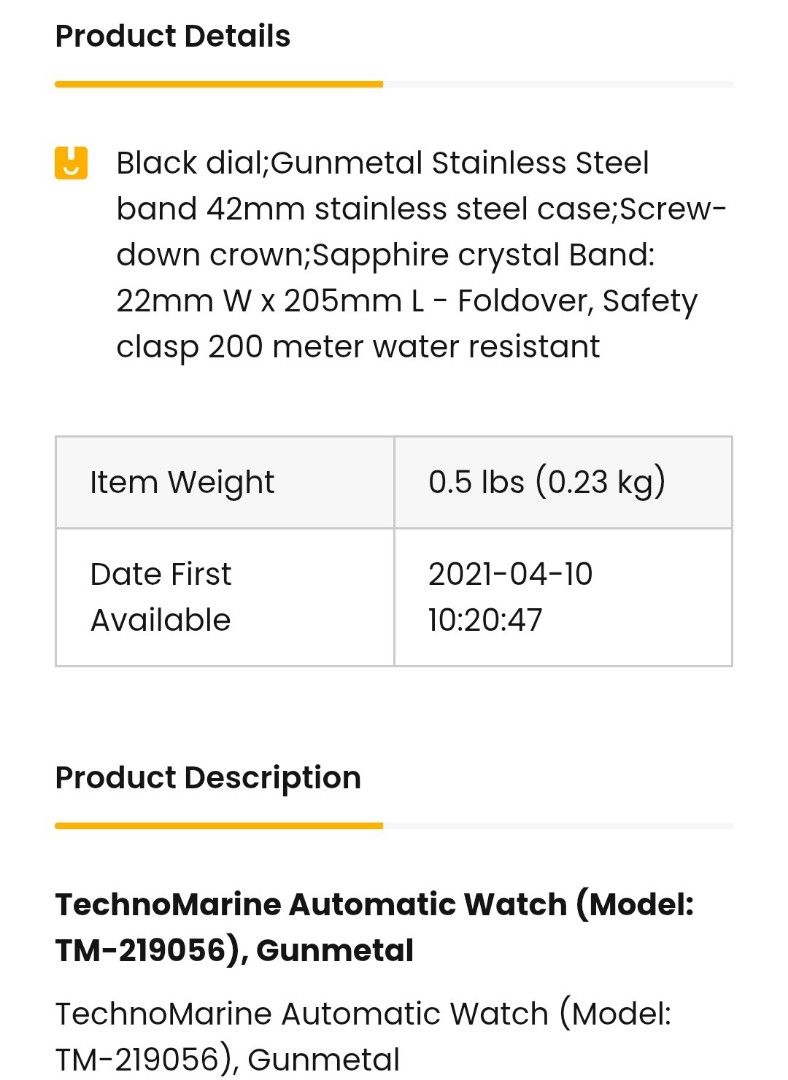 TechnoMarine Automatic Watch (Model: TM-219056), Gunmetal (Category: Men's Watches) located in Paranaque City. Submitted by thisyear30 (Listing ID 1345623331, Image 3). Description: TechnoMarine Automatic Watch (Model: TM-219056), Gunmetal selling it for 6,500 and it's negotiable price. online selling price is 7k up..