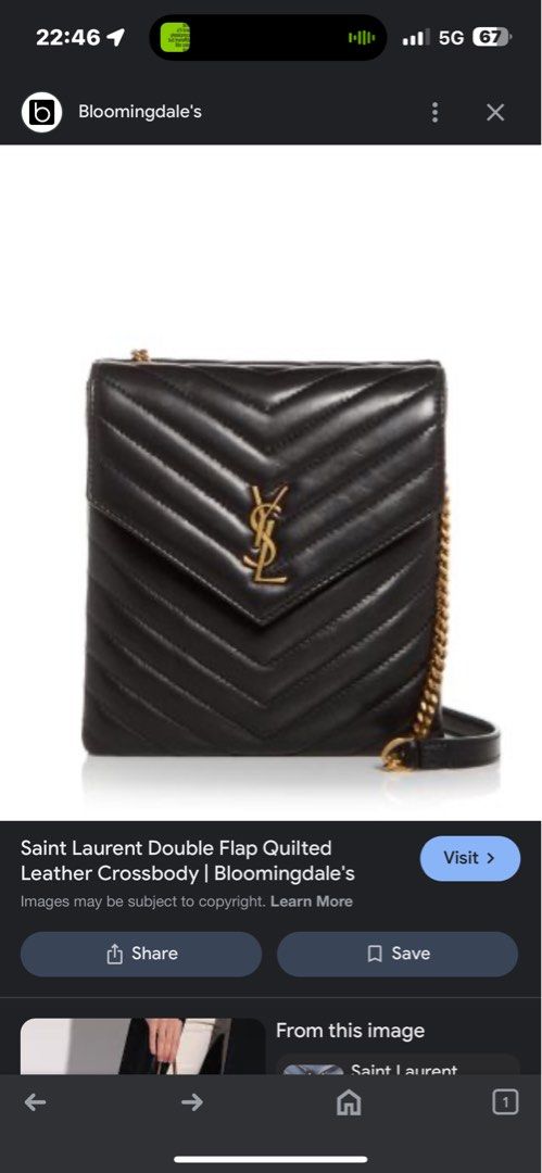 YSL Double Flap Quilted Leather Crossbody (Category: Luxury Bags & Wallets) located in Quezon City. Submitted by chaeun242 (Listing ID 1345684378, Image 2). Description: Bought in Europe, negotiable :) .
